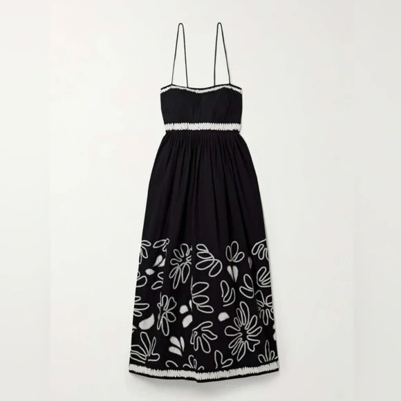 Ulla Johnson New Hollis Embroidered Cotton Long Dress Size 10 - Picture 4 of 16